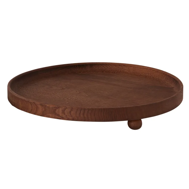 Oyoy living design Inka rund træbakke 30 cm, dark