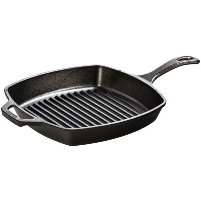 Lodge Kvadratisk Grillpande Støbejern 26 x 26,5 cm