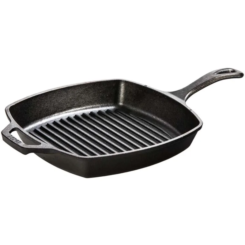 Lodge Kvadratisk Grillpande Støbejern 26 x 26,5 cm