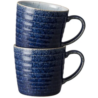 Denby Studio Blue krus 2 stk, cobalt/pebble
