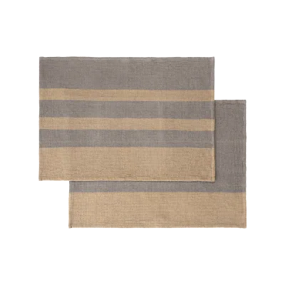 Gano viskestykke 50x70 cm 2-pak - Steel Grey/Tan