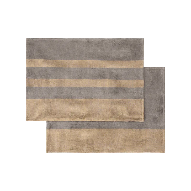 Gano viskestykke 50x70 cm 2-pak - Steel Grey/Tan