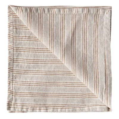 Tell me more Serviet 45 x 45 cm, hazelnut stripe