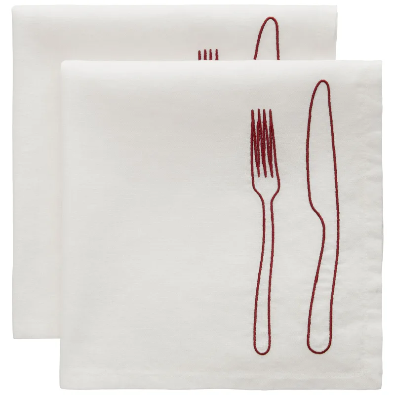 Decotique La Tavola serviet 45 x 45 cm, 2-pak  -  bordeaux