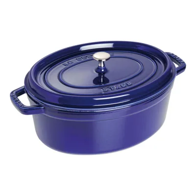 Staub La Cocotte oval støbejernsgryde 31 cm / 5,5 liter, mørkeblå