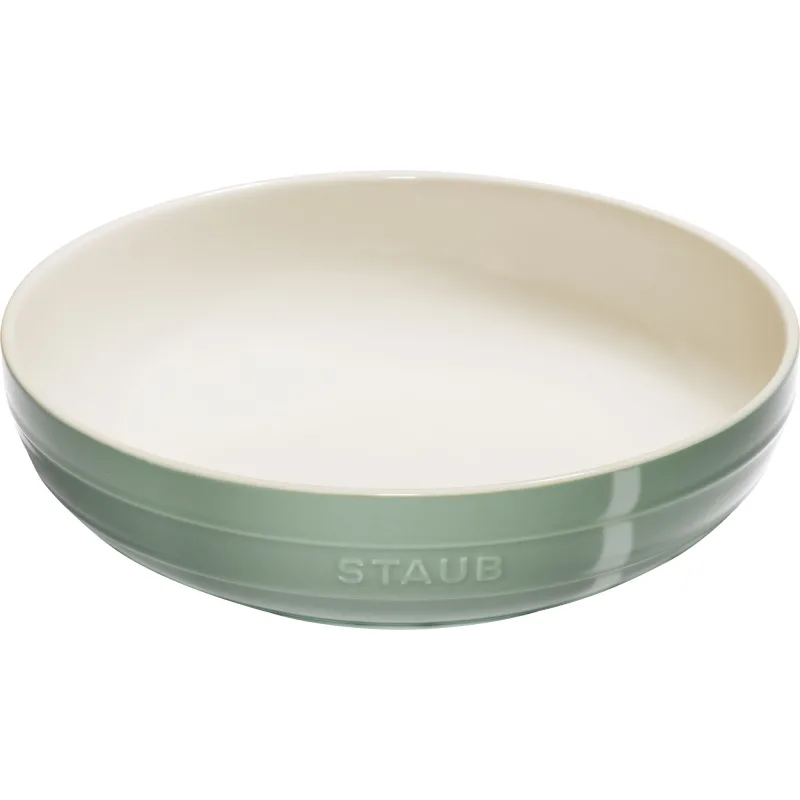 Staub Serveringsskål i keramik 28 cm, eukalyptusgrøn