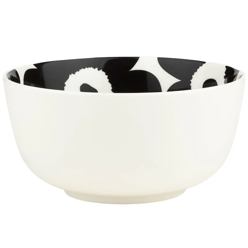 Marimekko Unikko skål 9 dl, hvid/sort