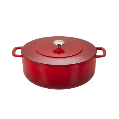 Combekk støbejernsgryde med låg Ø28 cm/5,3 liter, cherry