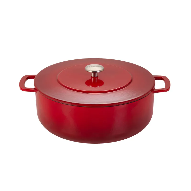 Combekk støbejernsgryde med låg Ø28 cm/5,3 liter, cherry