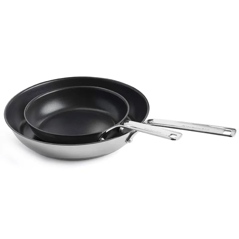 Kitchenaid Sæt med stegepander 20 cm + 28 cm, rustfrit stål