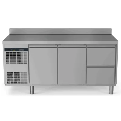 Zanussi kølebord 440L med bagkant - 2 låger - 2x½ skuffer