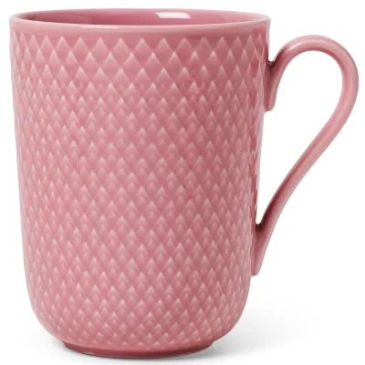 Lyngby porcelæn Rhombe Color krus med hank 33 cl, rosa