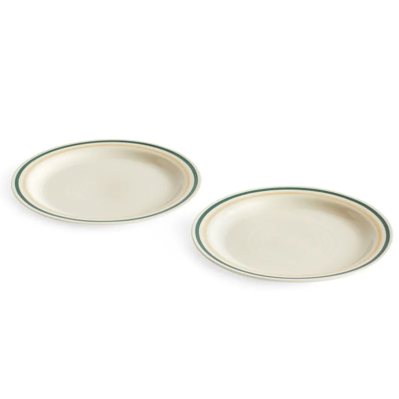 Hay Sobremesa tallerken 24,5 cm, 2-pack, grøn/sand