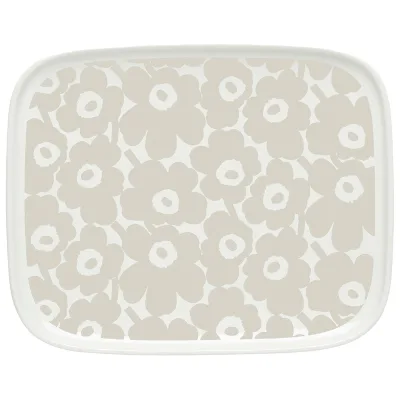 Marimekko Pikkuinen Unikko Tallerken 15×12 cm, hvid/beige
