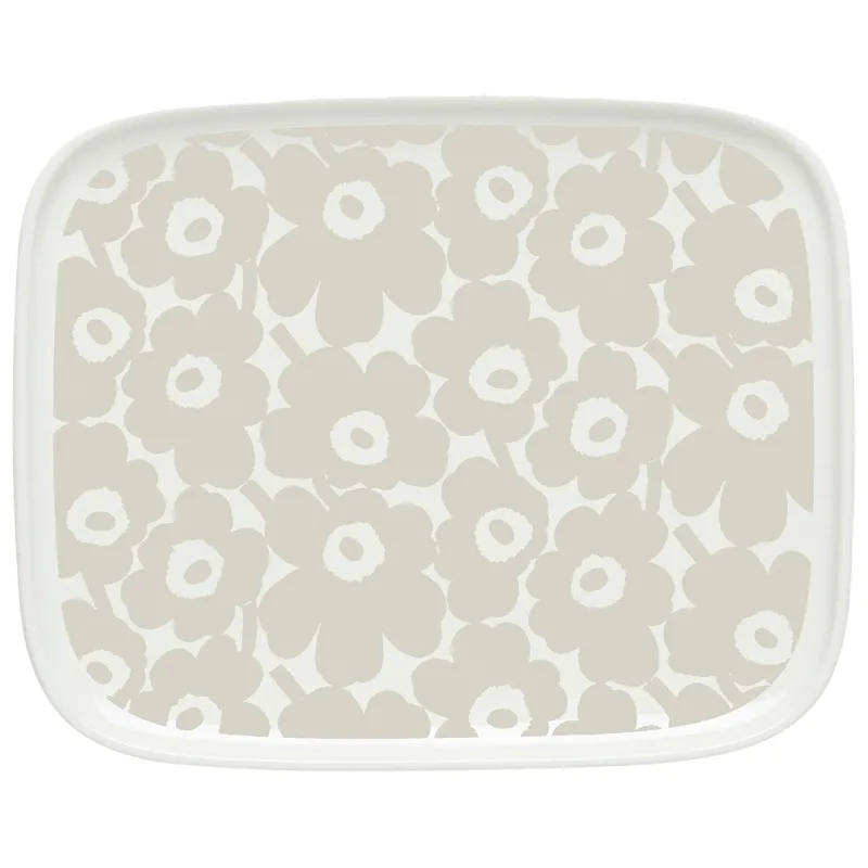 Marimekko Pikkuinen Unikko Tallerken 15×12 cm, hvid/beige