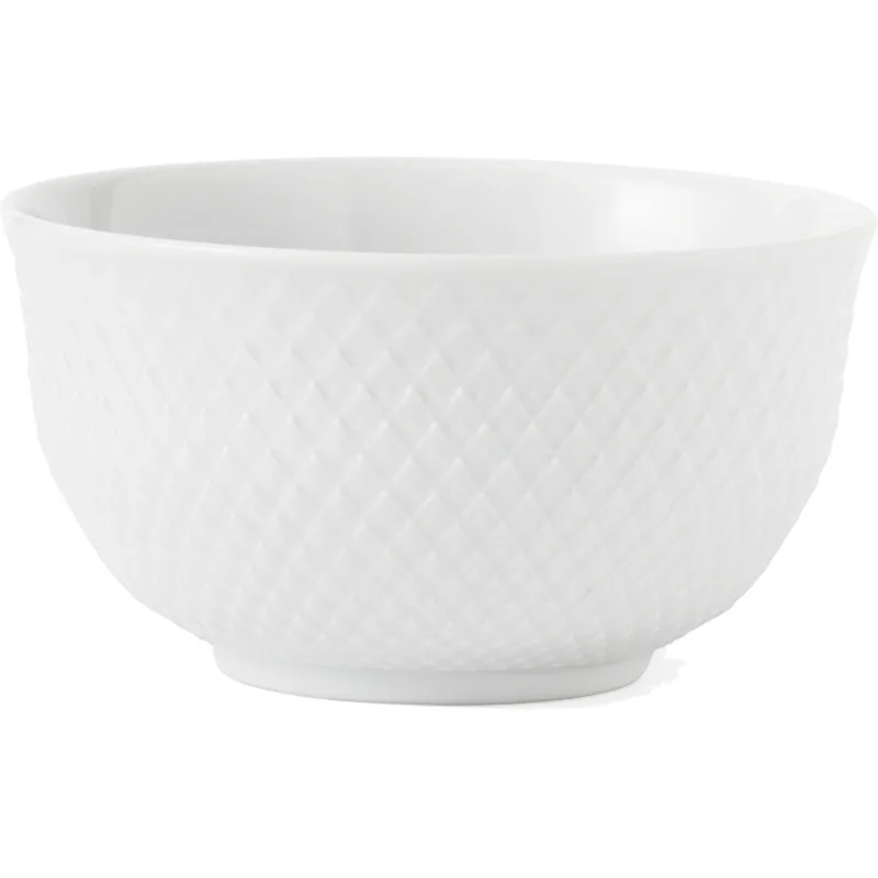Lyngby porcelæn Rhombe skål, hvid 50 cl.
