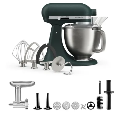 Kitchenaid Artisan Plus køkkenmaskine med kødkværn 4,7 liter, pebbled palm