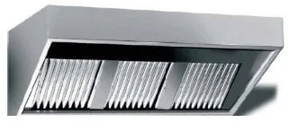1100mm dyb emhætte i rustfri stål (0,8mm) uden motor - B 1200 x T 1100 x H 450 mm