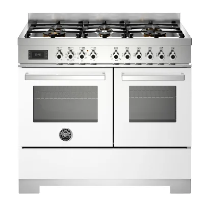 Bertazzoni PRO106L2EBIT2 Professional gaskomfur 100 cm med 6 brændere og 2 ovne, hvid