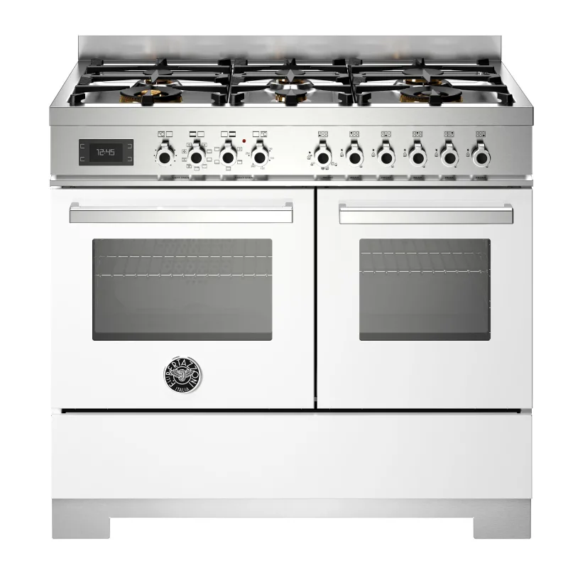 Bertazzoni PRO106L2EBIT2 Professional gaskomfur 100 cm med 6 brændere og 2 ovne, hvid