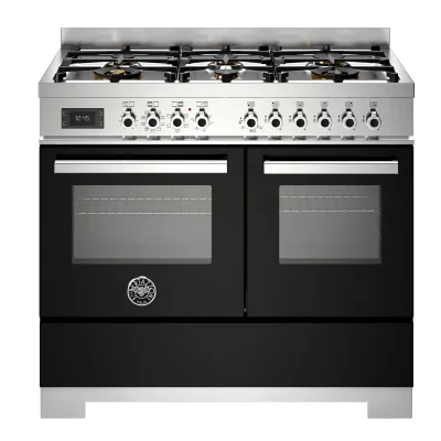 Bertazzoni PRO106L2ENET2 Professional gaskomfur 100 cm med 6 brændere og 2 ovne, sort