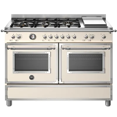 Bertazzoni HER126G2EAVT Heritage gaskomfur med dobbeltovn, 120 cm, cremevit