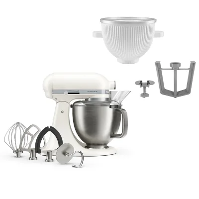 Kitchenaid Artisan Plus køkkenmaskine med istilbehør, porcelain white