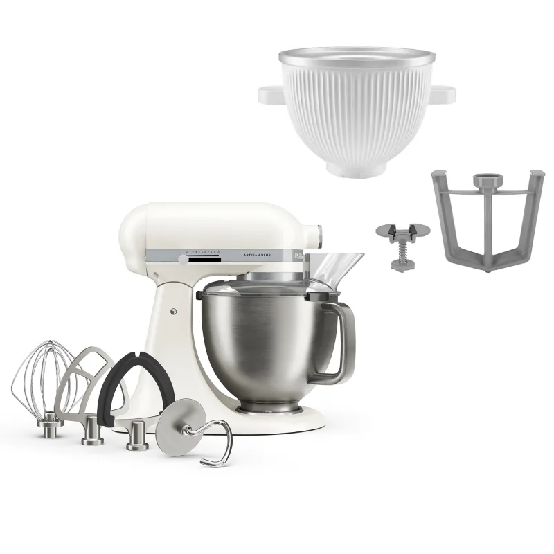 Kitchenaid Artisan Plus køkkenmaskine med istilbehør, porcelain white
