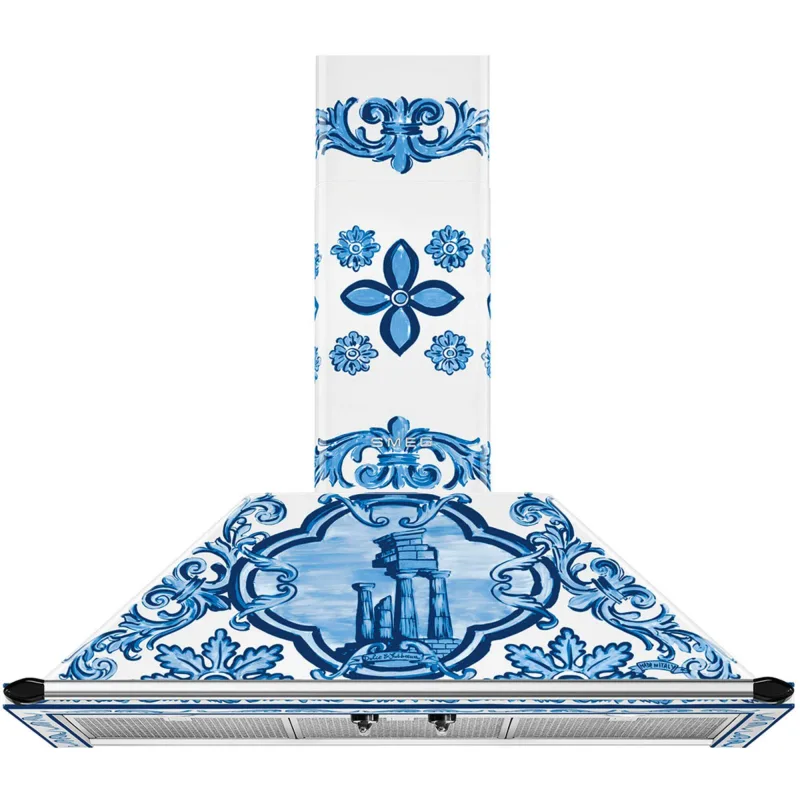 Smeg Væghængt emhætte Dolce & Gabbana Blu Mediterraneo KT90DGME 90 cm