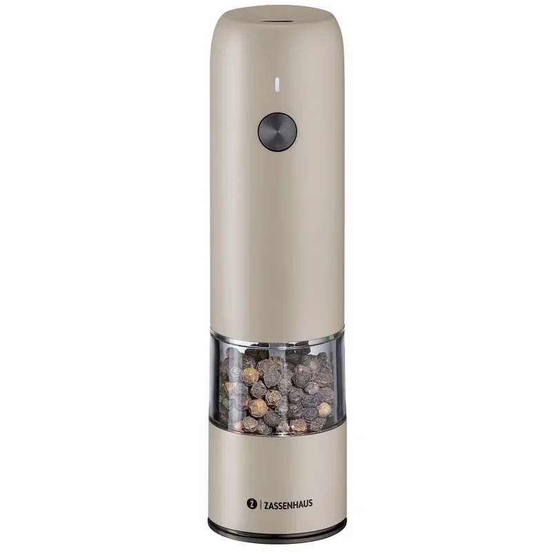 Zassenhaus Köln elektrisk pepparkvarn 14 cm, grå