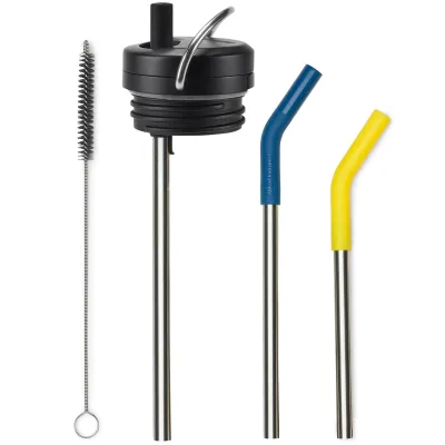 Klean kanteen TK Wide Twist Cap Straw sæt, sort