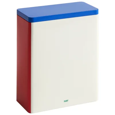 Hay Tin Container, off-white/blue/red