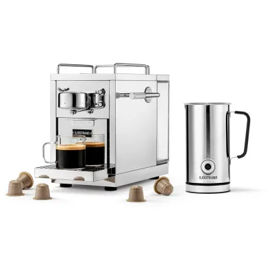 Sjöstrand coffee Sjöstrand The Original 2 Kapselmaskine i rustfrit stål + mælkeskummer