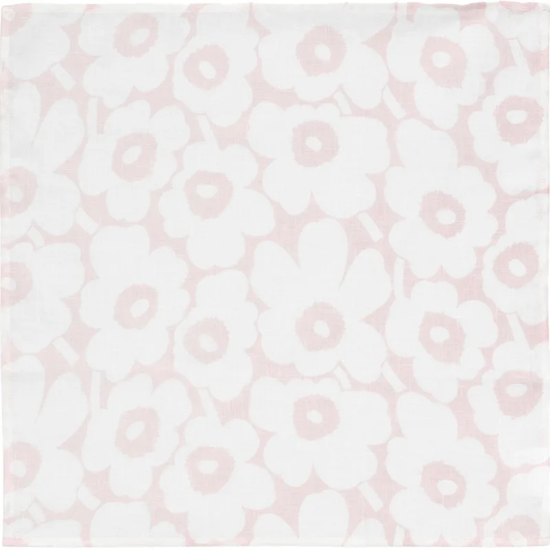 Marimekko Mini Unikko serviet, hvid/rosa