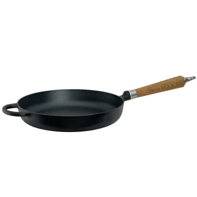 Ronneby bruk Exclusive Line støbejernstegepande med afrundet kant, 28 cm - eg