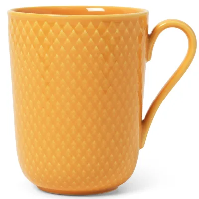 Lyngby porcelæn Rhombe Color krus med hank 33 cl, gul