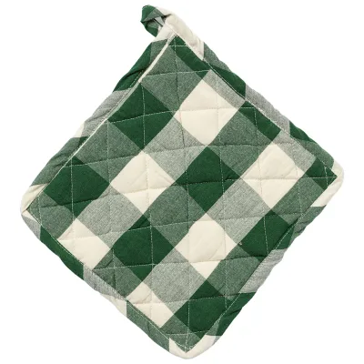 Midnatt Elsa grydelap 20×20 cm, grøn/beige