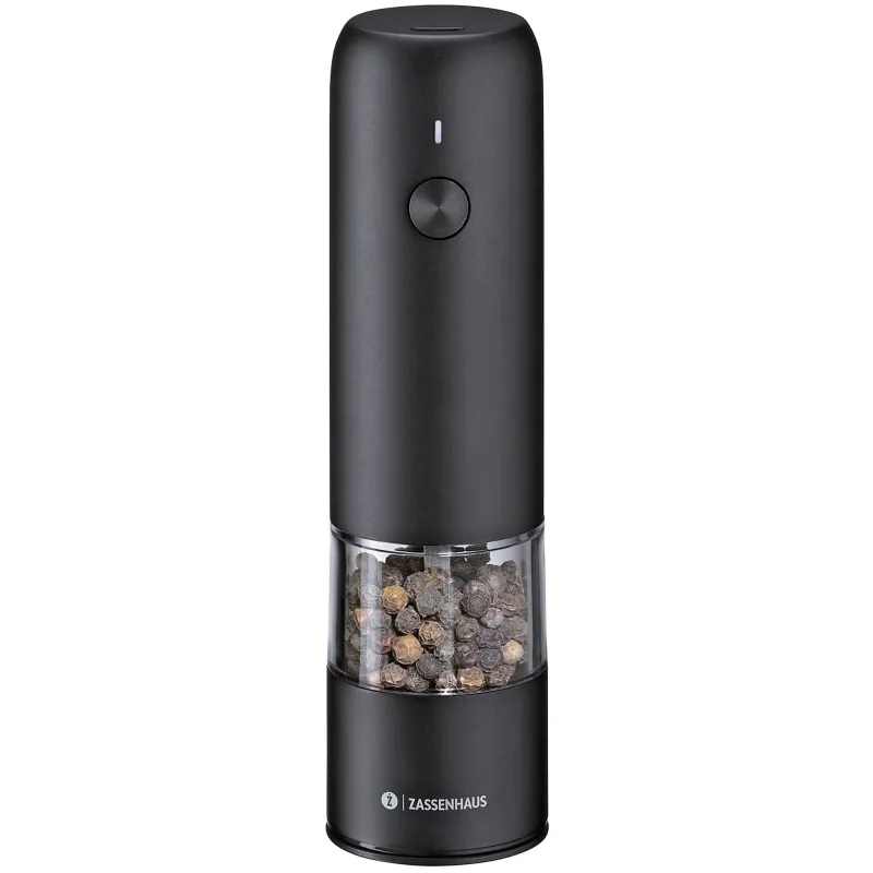 Zassenhaus Köln elektrisk pepparkvarn 14 cm, svart