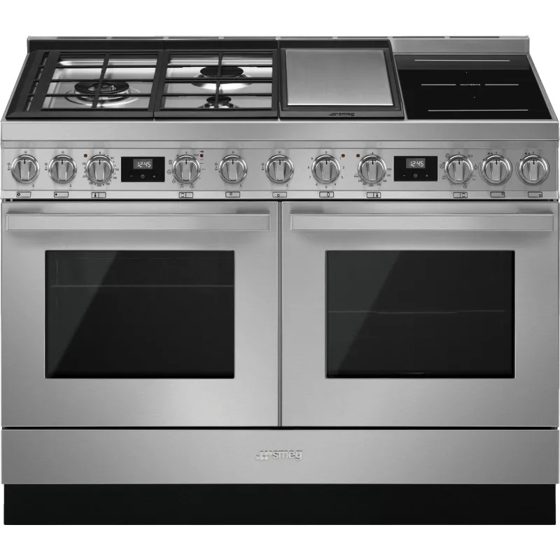 Smeg CPF120IGMPX Portofino gas-/induktionskomfur, rustfrit stål