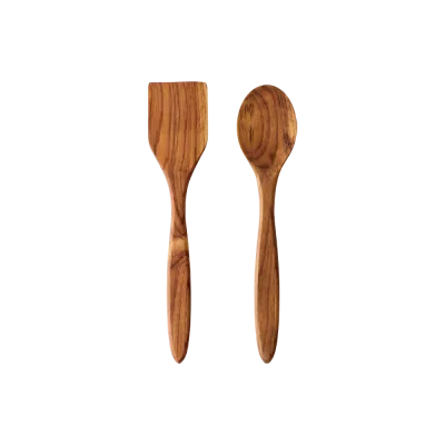 Raw Teak palet og grydeske (sæt med 2 dele)