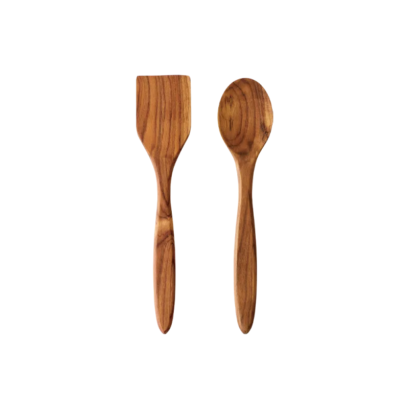 Raw Teak palet og grydeske (sæt med 2 dele)