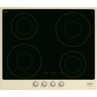 Smeg 60cm Cortina Induktionskogeplade m. Ramme, Creme