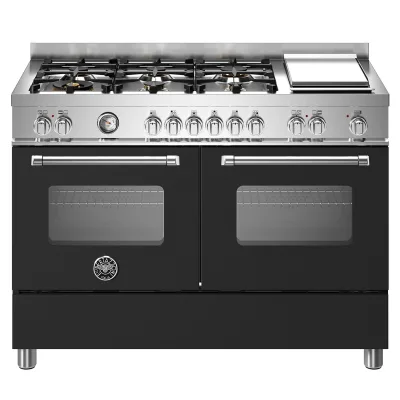 Bertazzoni MAS126G2ENET Master gaskomfur med dobbelovn, 120 cm, mat sort