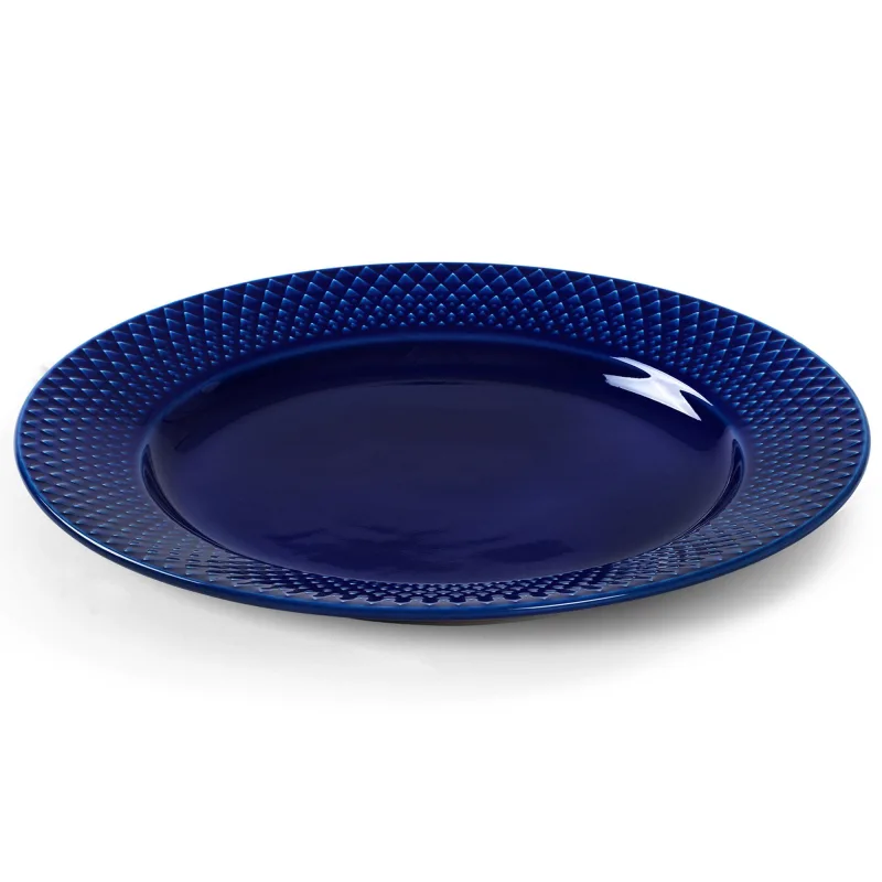 Lyngby porcelæn Rhombe Color frokosttallerken, 23 cm, mørkeblå