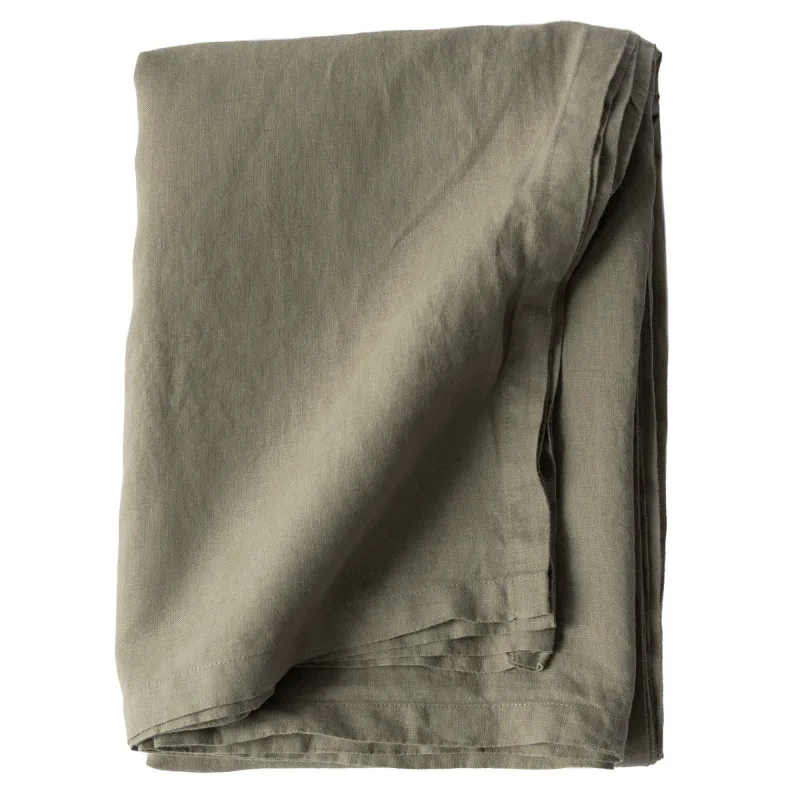 Tell me more Dug i hør 145 x 270 cm, olive