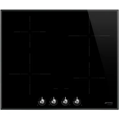 Smeg 60cm Classic Induktionskogeplade m. Ramme, Sort