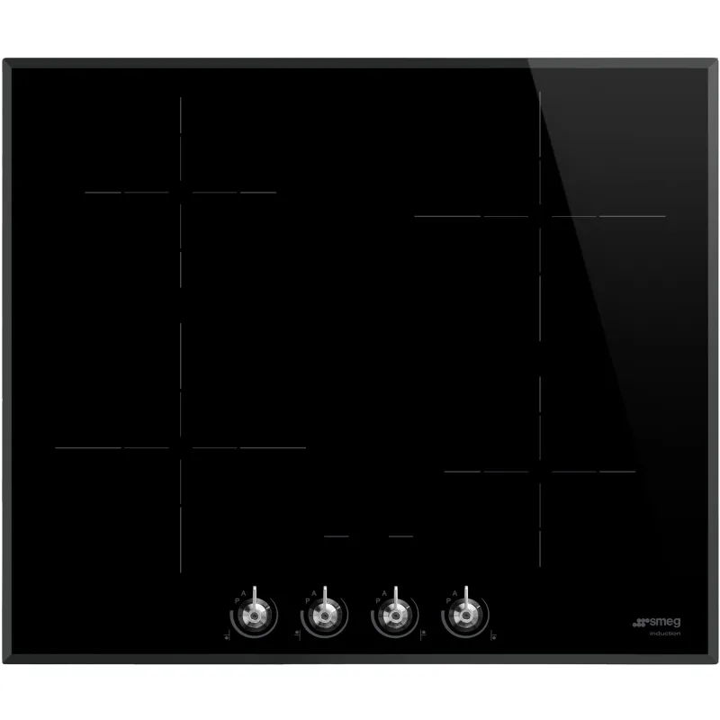 Smeg 60cm Classic Induktionskogeplade m. Ramme, Sort