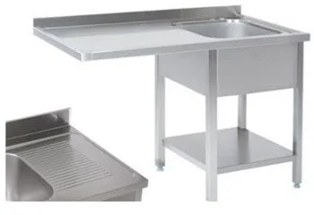 Bord med vask, hylde og aflæggeplads til venstre 700mm - B 1500 x T 700 x H 900 mm