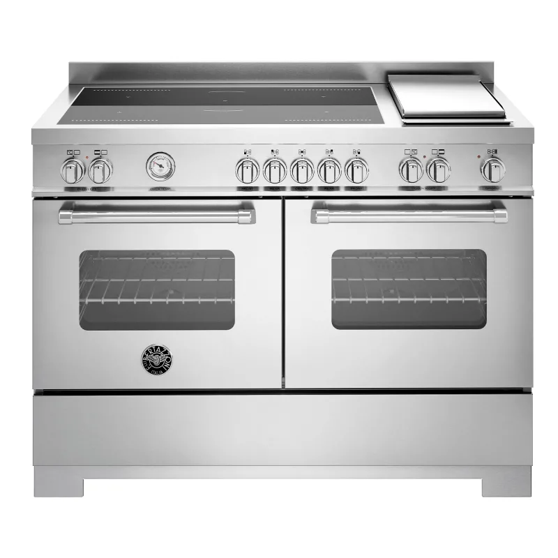 Bertazzoni MAS125I2EXT2 Master induktionskomfur 120 cm med 5 zoner, stegebord og 2 ovne, rustfrit stål