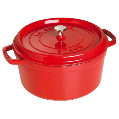 Staub La Cocotte rund støbejernsgryde 28 cm / 6,7 liter, kirsebærrød
